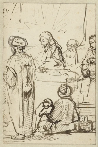 Prediking van Christus by anonymous, drawing, 1644-1743
