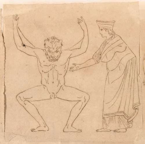 Atlas and One of the Hesperides by Jacques-Louis David, drawing, 1775-1780