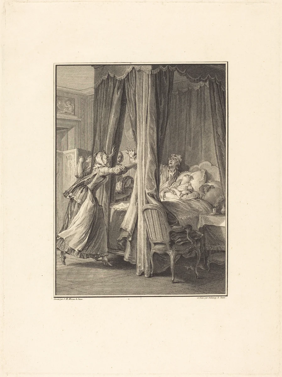 Mort de Julie by Nicolas Delaunay; Jean-Michel Moreau the Younger, print, 1739-1792