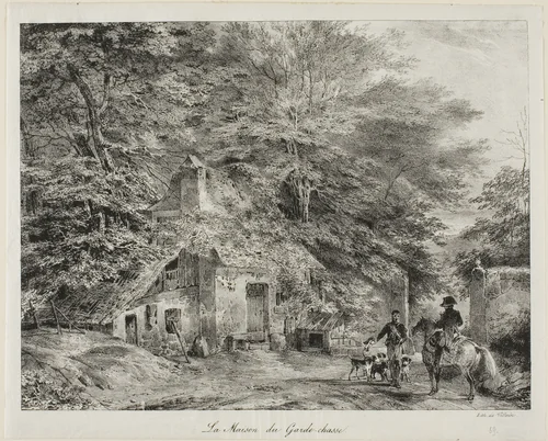 The Gamekeeper's Cottage, from the Album of 1826 by Nicolas Toussaint Charlet, print, 1826