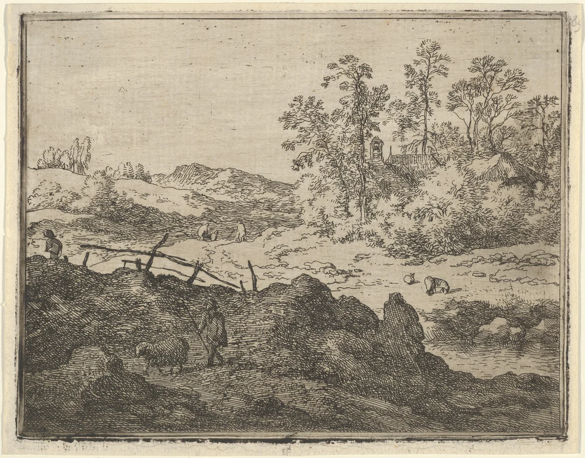 The Shepherd and the Lamb by Allart van Everdingen, print, 1621-1675