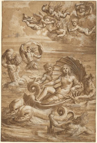 The Triumph of Galatea by Girolamo da Treviso, drawing, 1497-1544