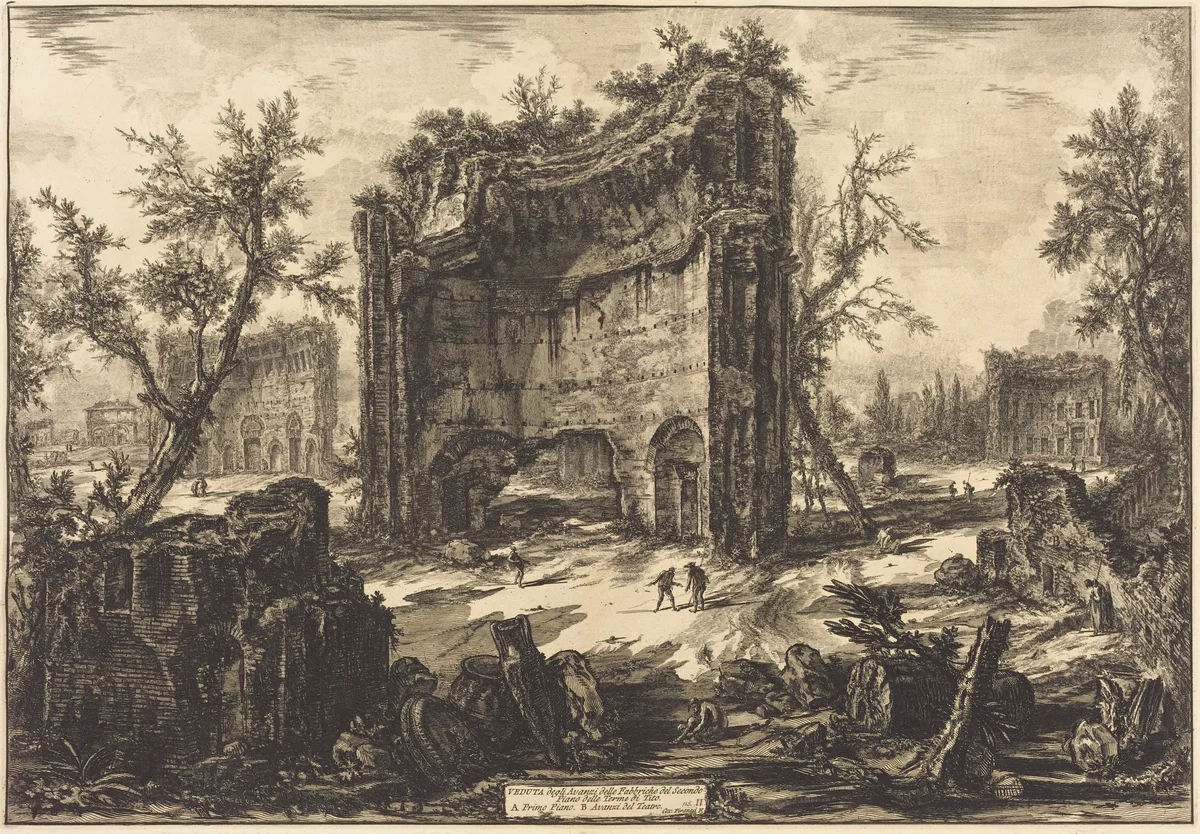 Veduta ... delle Terme di Tito by Giovanni Battista Piranesi, print, 1776