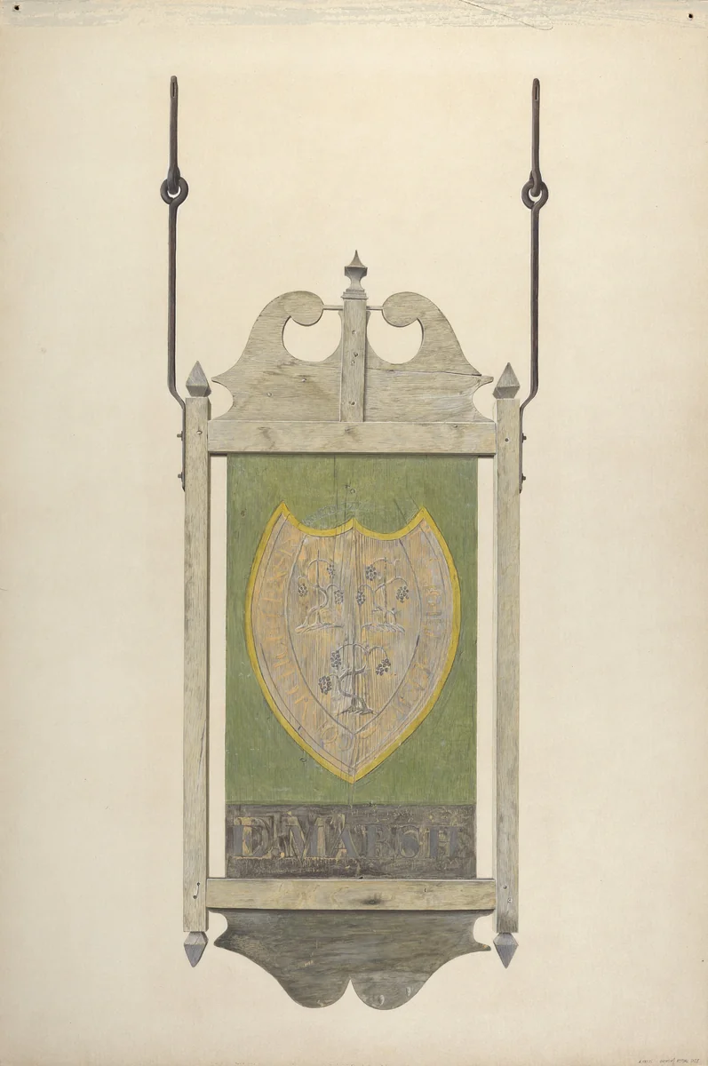 Tavern Sign by Alfred Parys, index of american design, 1935-1942