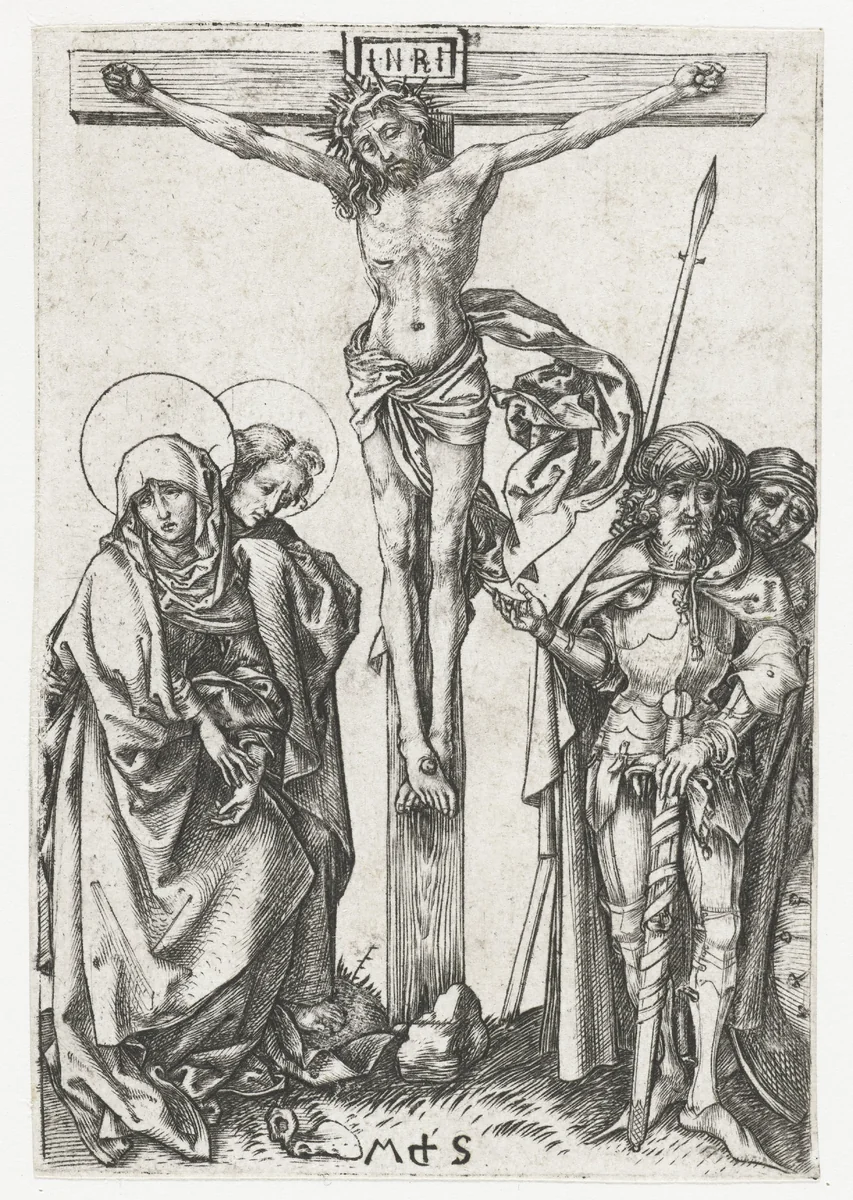 De kruisiging by Unknown, print, 1470-1491