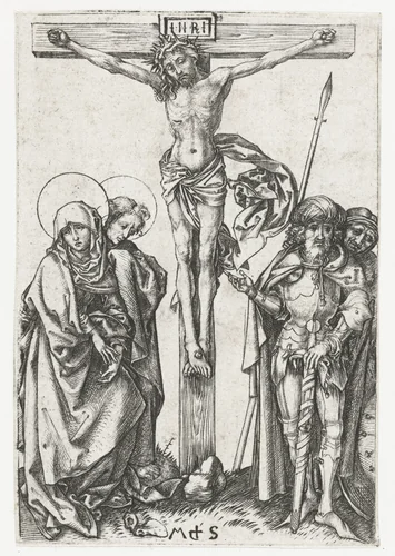 De kruisiging by Unknown, print, 1470-1491