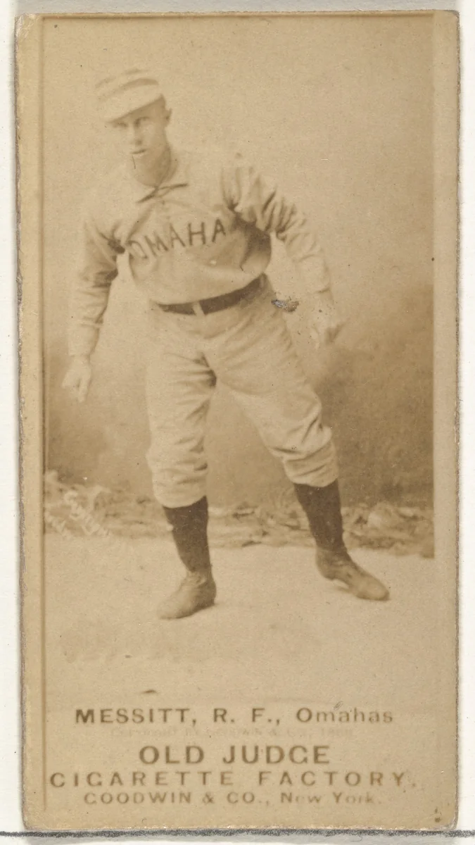 Messitt, Right Field, Omaha Omahogs/ Lambs, from the Old Judge series (N172) for Old Judge Cigarettes by Goodwin & Company, photograph, 1888