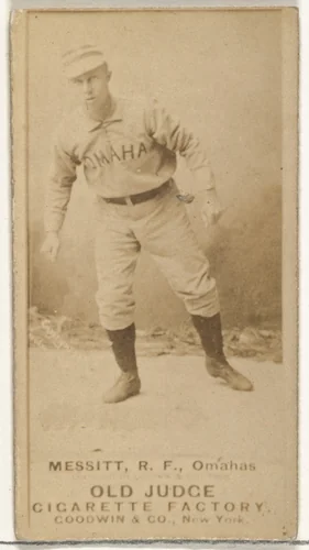 Messitt, Right Field, Omaha Omahogs/ Lambs, from the Old Judge series (N172) for Old Judge Cigarettes by Goodwin & Company, photograph, 1888
