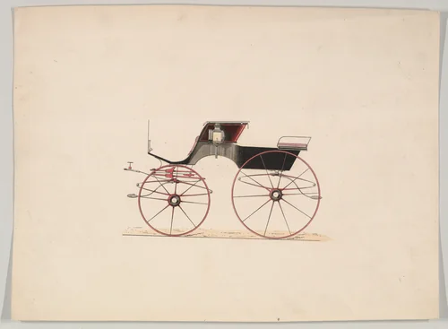 T-Cart Phaeton (unnumbered) by Brewster & Co., drawing, 1850-1870
