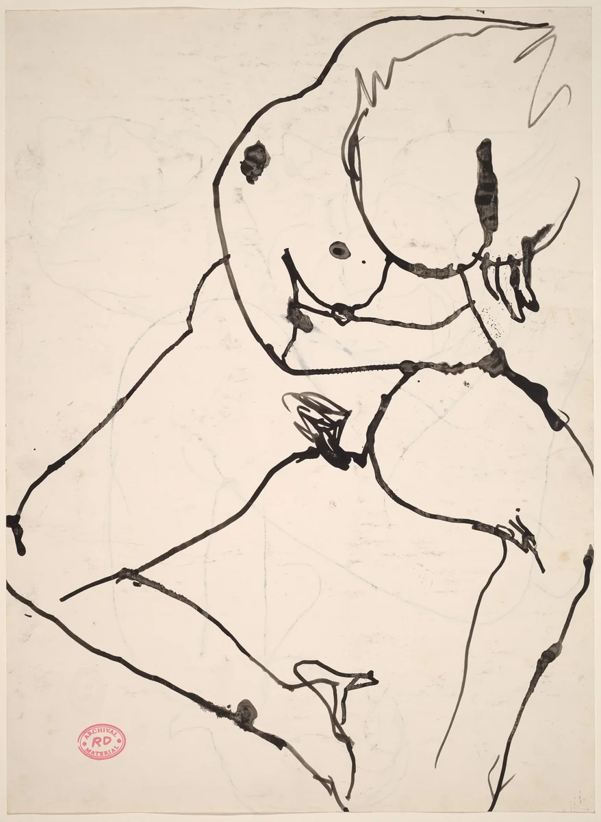 Untitled [female nude] [recto] by Richard Diebenkorn, drawing, 1955-1967