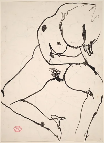 Untitled [female nude] [recto] by Richard Diebenkorn, drawing, 1955-1967