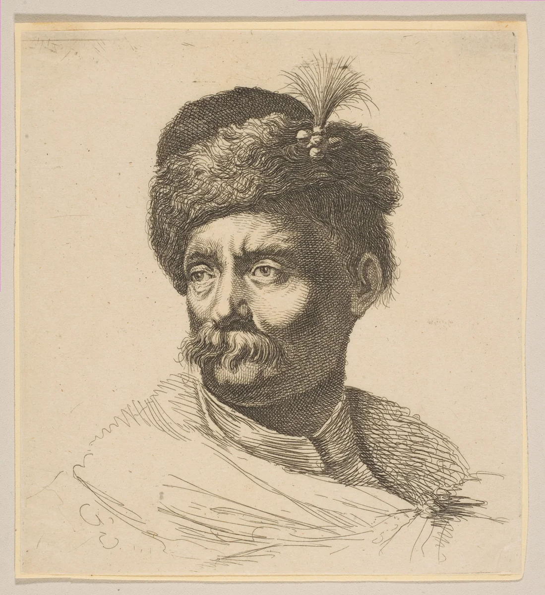 Bust of a Pole, from "Drawing Basics" (I principii del disegno) by Stefano della Bella, print, 1641-1700