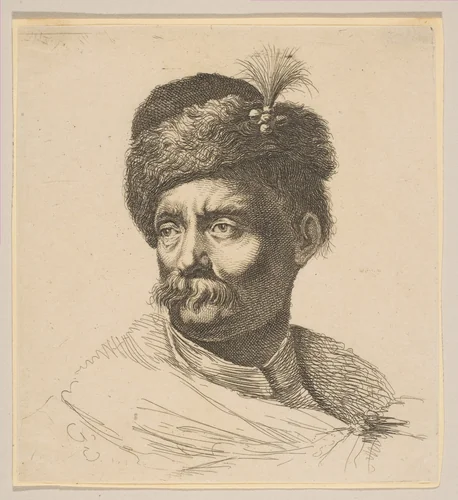 Bust of a Pole, from "Drawing Basics" (I principii del disegno) by Stefano della Bella, print, 1641-1700