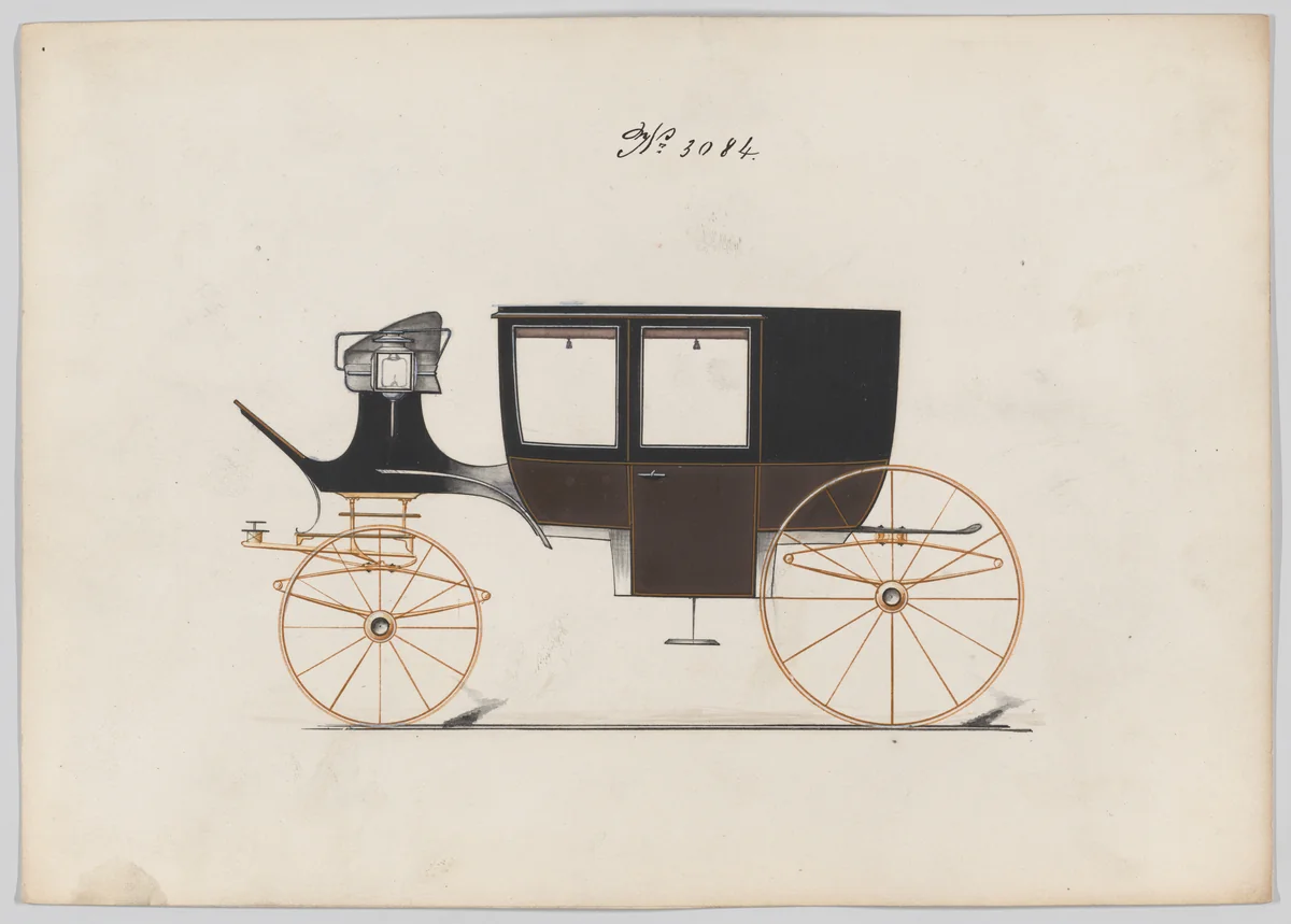 Coach #3084 by Brewster & Co., drawing, 1875