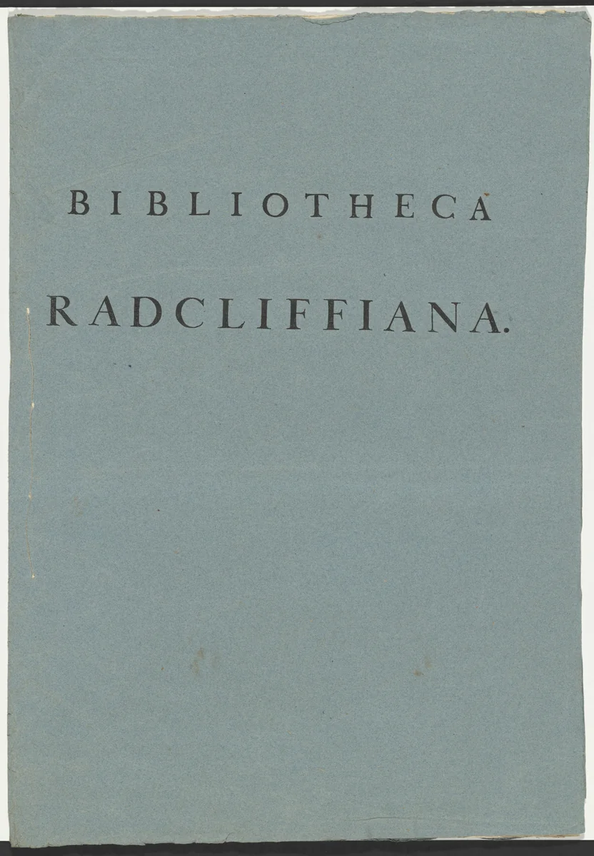 Bibliotheca Radcliffiana by George Vertue; James Gibbs, volume, 1737