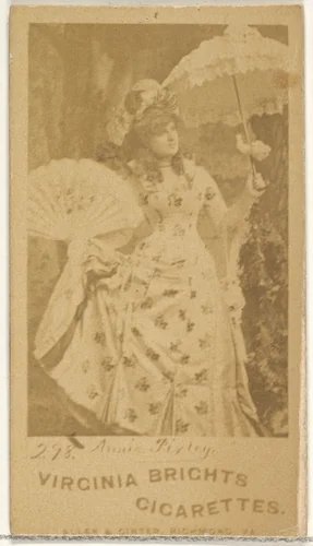 Card 298, Annie Pixley, from the Actors and Actresses series (N45, Type 1) for Virginia Brights Cigarettes by Allen & Ginter, photograph, 1885-1891