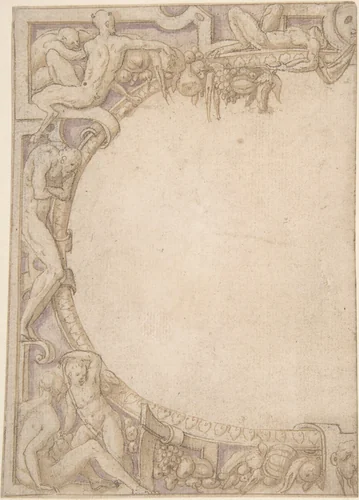 Design for One Half of an Ornamental Border by anonymous, drawing, 1540-1560