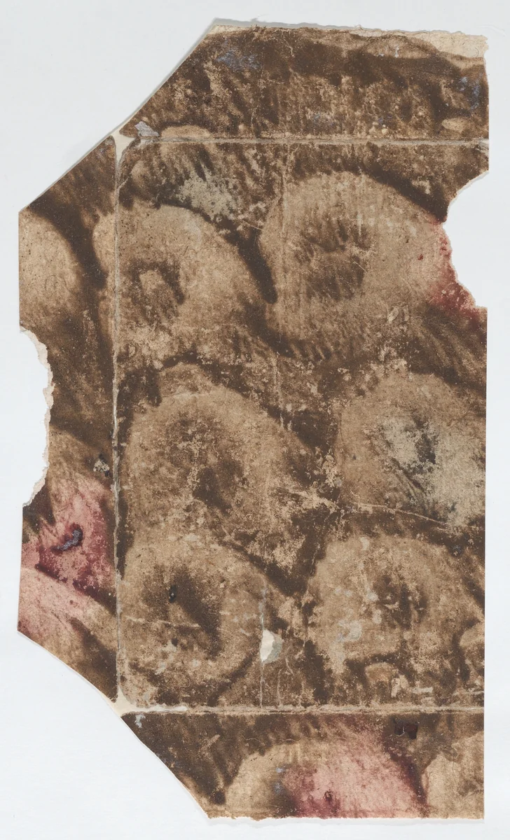 Paste paper with brown pattern by anonymous, print, 1700-1800