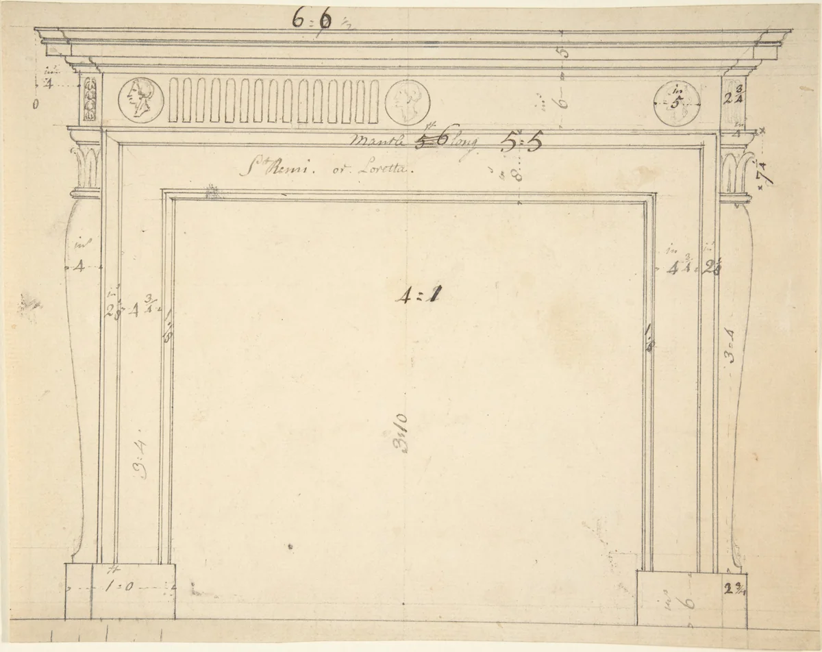 Design for a Chimneypiece by Sir William Chambers, drawing, 1740-1800