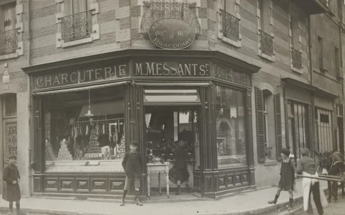 Charcuterie M. Messant Sr, Comestibles, 39, rue Carnot, Berck Plage by Unidentified Photographer, photograph, 1919