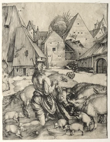 The Prodigal Son by Albrecht Dürer, print, 1492-1502