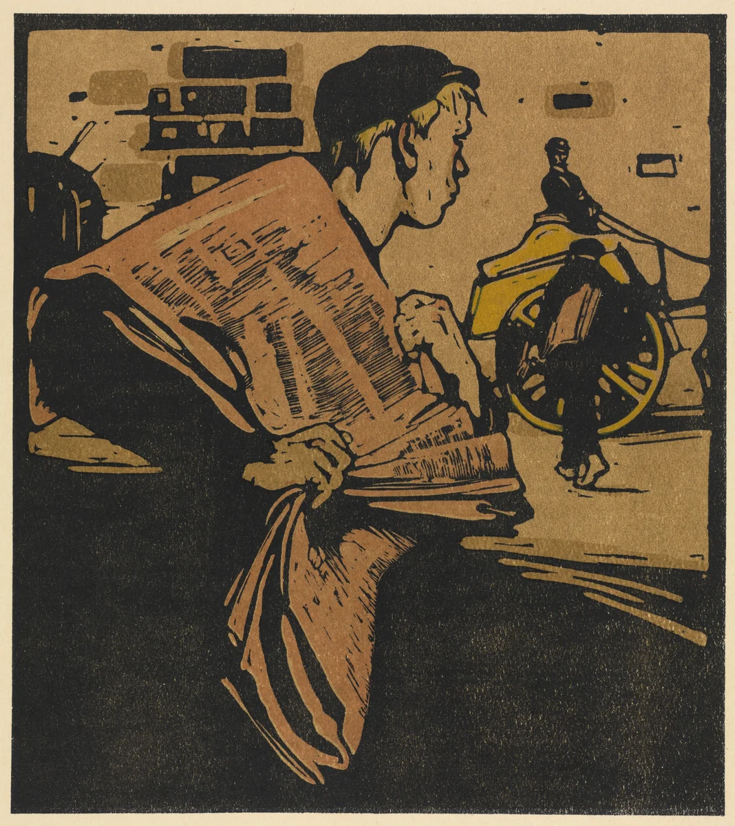 London Types: Newspaper Boy by William Nicholson, print, 1898