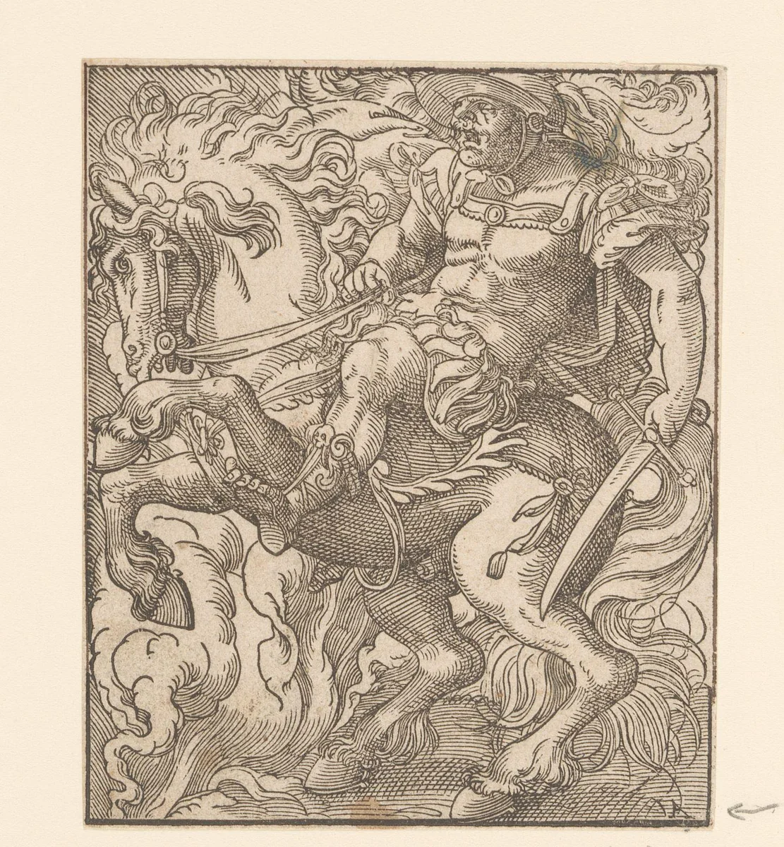 Marcus Curtius by Unknown, print, 1580