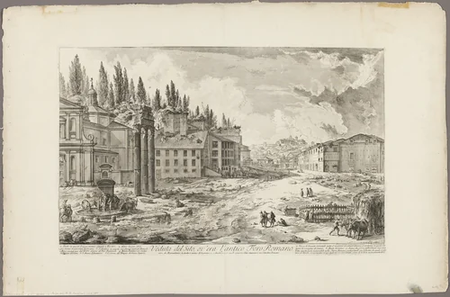 View of the Site of the ancient Roman Forum, from Views of Rome by Giovanni Battista Piranesi, print, 1750-1759
