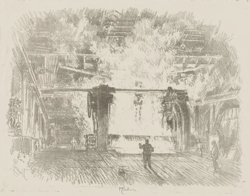 English War Work: Making Armour-Plate by Joseph Pennell, print, 1916