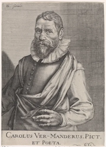 Portret van Karel van Mander by Andries Jacobsz. Stock, print, 1610