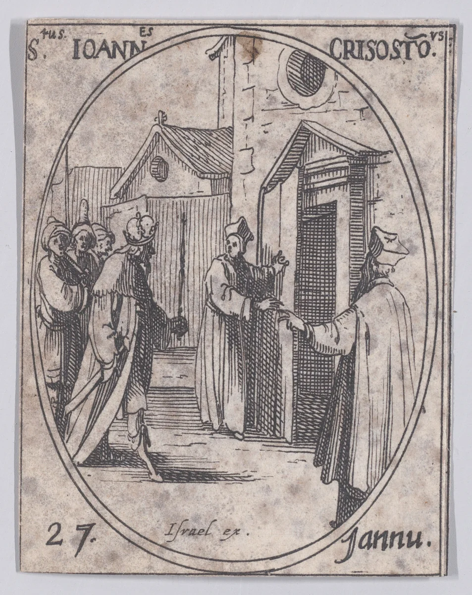 S. Jean Chrysostome (St. John Chrisostome), January 27th, from "Les Images De Tous Les Saincts et Saintes de L'Année" (Images of All of the Saints and Feast Days of the Year) by Jacques Callot, print, 1636
