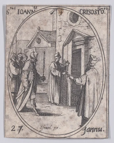 S. Jean Chrysostome (St. John Chrisostome), January 27th, from "Les Images De Tous Les Saincts et Saintes de L'Année" (Images of All of the Saints and Feast Days of the Year) by Jacques Callot, print, 1636