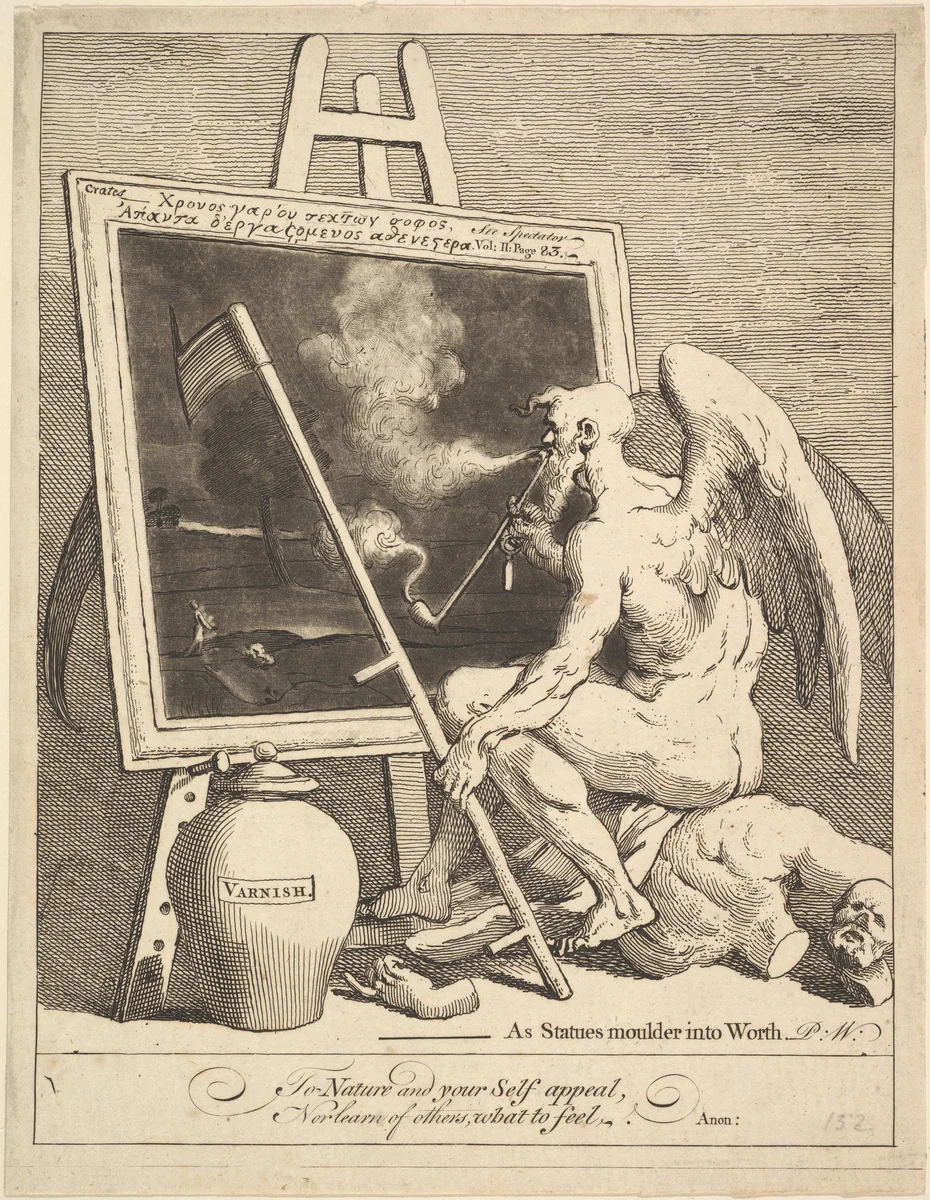 Time Smoking a Picture by William Hogarth, print, 1761