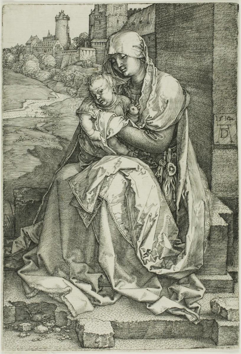 Madonna by the Wall by Albrecht Dürer, print, 1514