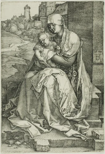 Madonna by the Wall by Albrecht Dürer, print, 1514