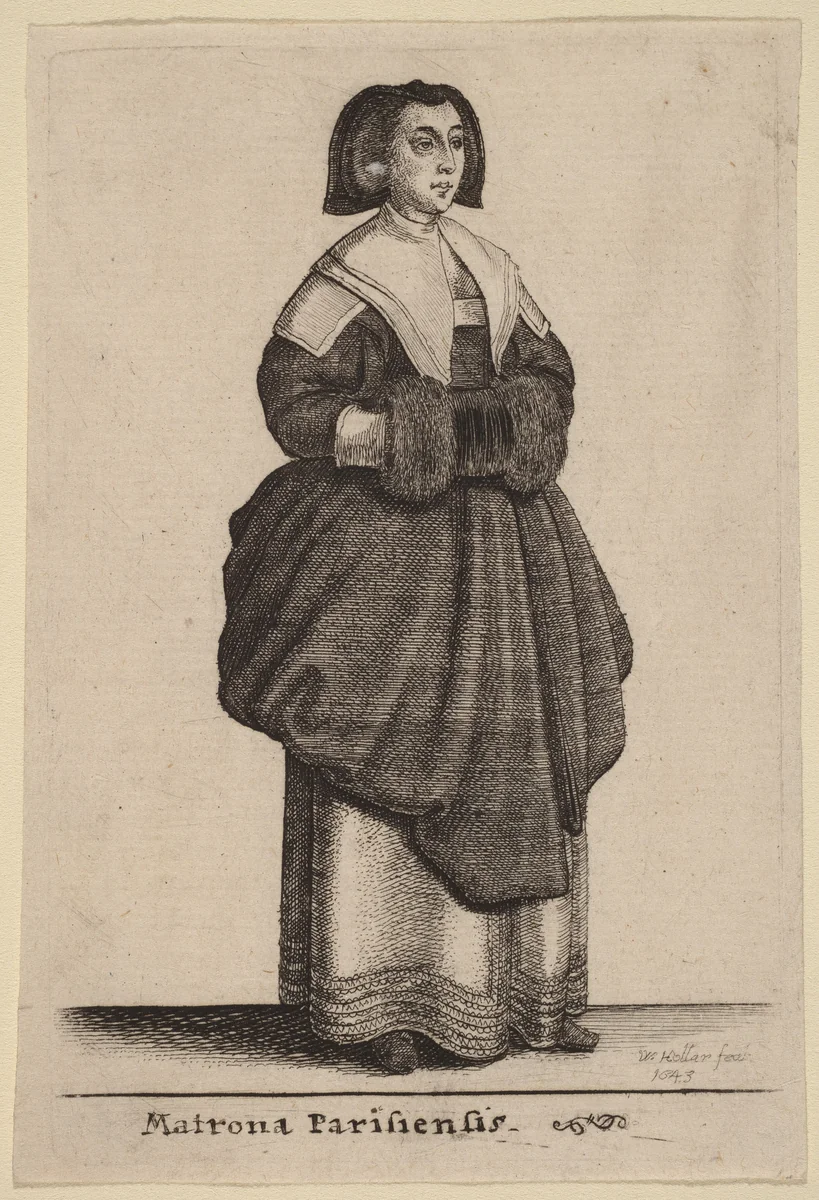 Matrona Parisiensis by Wenceslaus Hollar, print, 1643