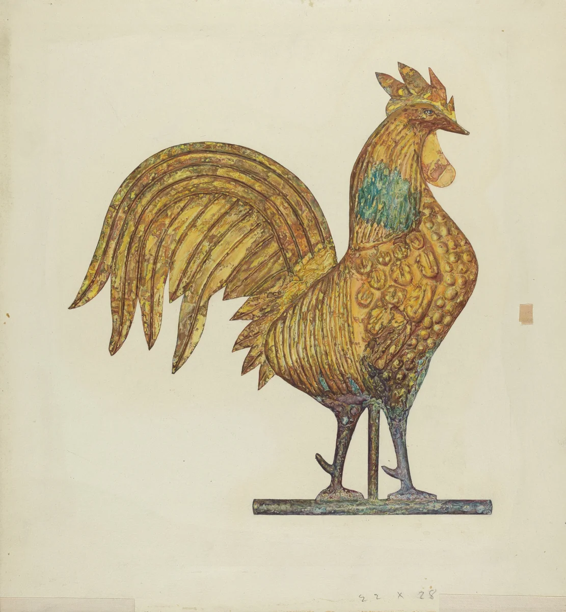 Gilded Weathercock by Laura Bilodeau, index of american design, 1940