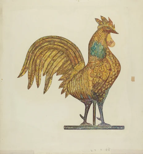 Gilded Weathercock by Laura Bilodeau, index of american design, 1940
