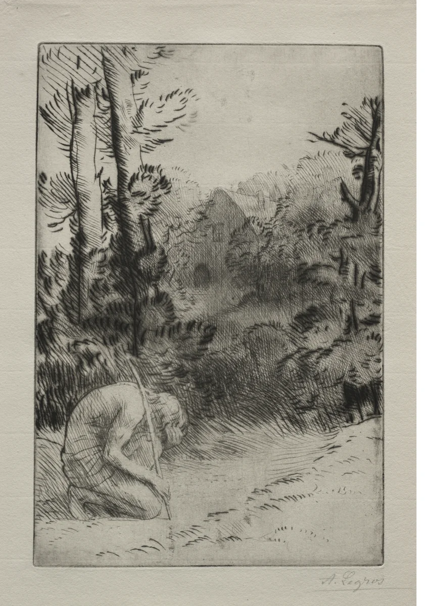 The Prodigal Son (2nd Plate) by Alphonse Legros, print, 1857-1911
