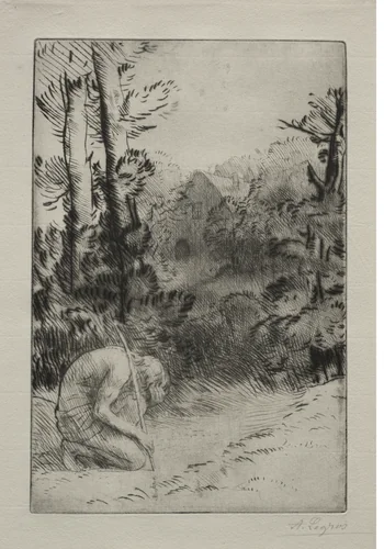 The Prodigal Son (2nd Plate) by Alphonse Legros, print, 1857-1911
