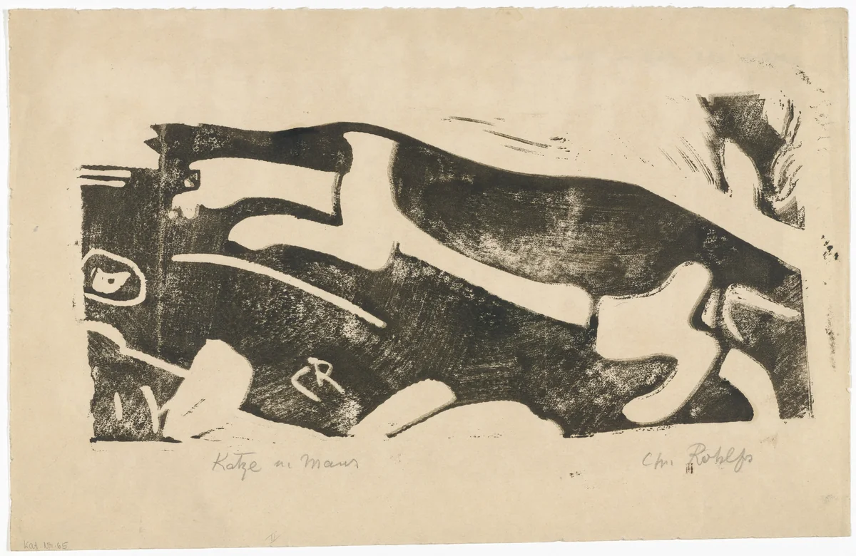Cat and Mouse (Katze und Maus) by Christian Rohlfs, print, 1912