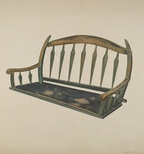 Prairie Schooner Seat by Wilbur M Rice, index of american design, 1937
