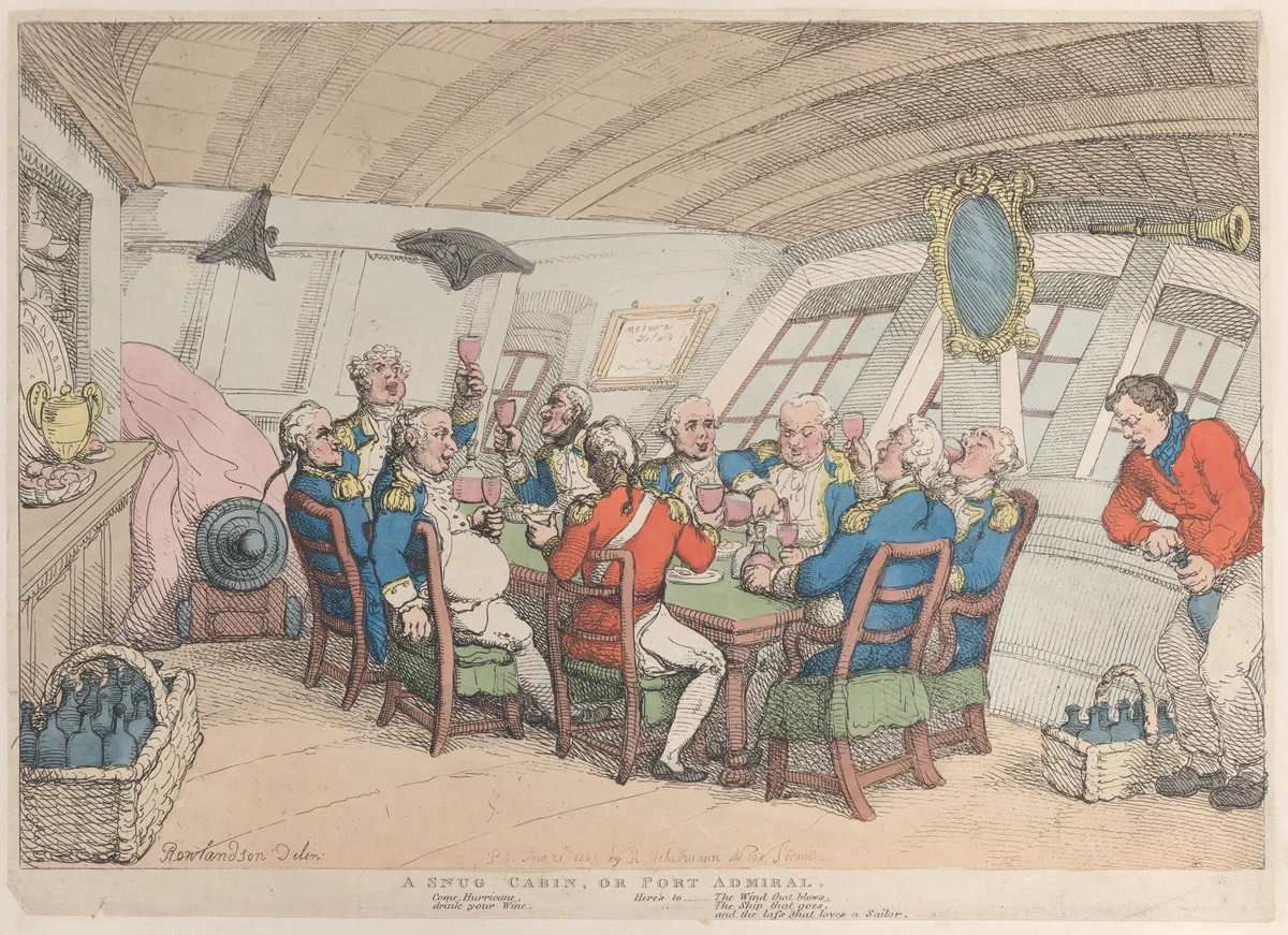 A Snug Cabin, or Port Admiral by Thomas Rowlandson, print, 1808