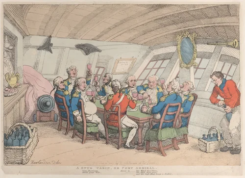 A Snug Cabin, or Port Admiral by Thomas Rowlandson, print, 1808