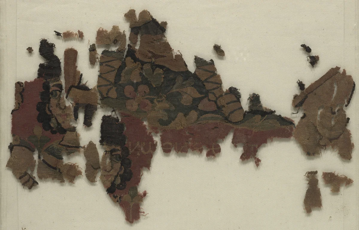 Four Fragments from a Hanging: Athena Partheneon by Unknown, textile, 500-599
