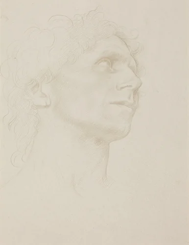 Study of Woman's Head, Turned Right by Alphonse Legros, drawing, 1837-1911