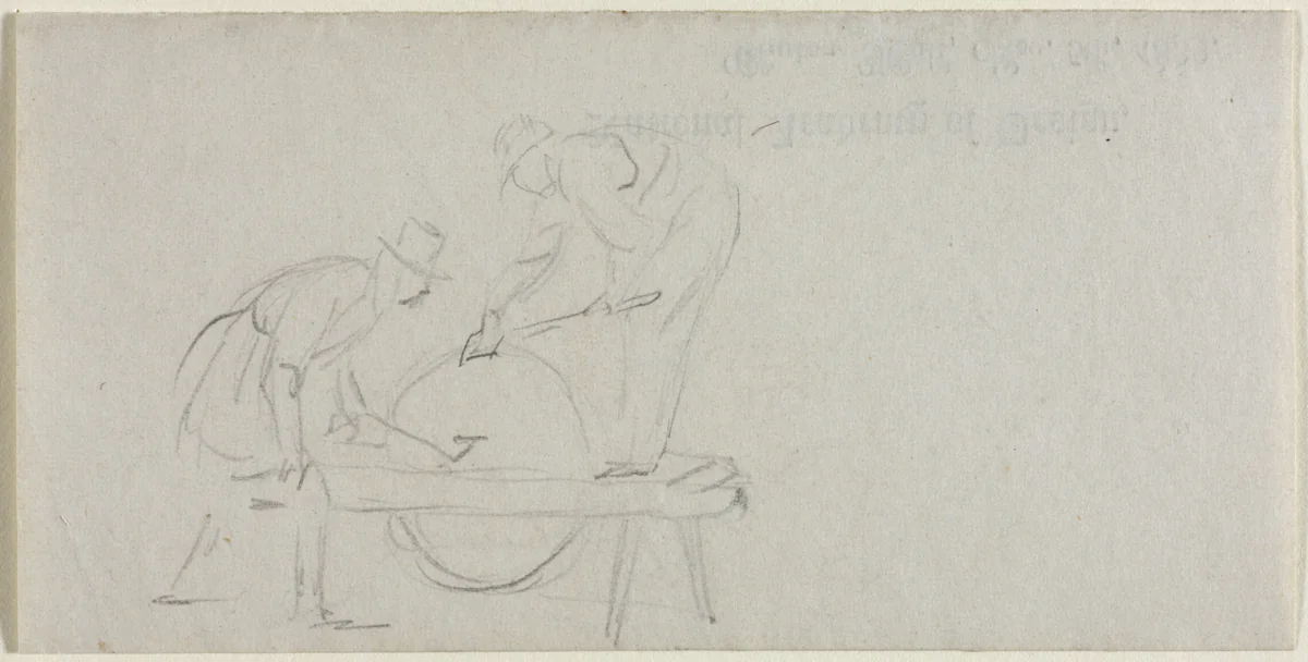 Grinding the Axe by William Sidney Mount, drawing, 1822-1868