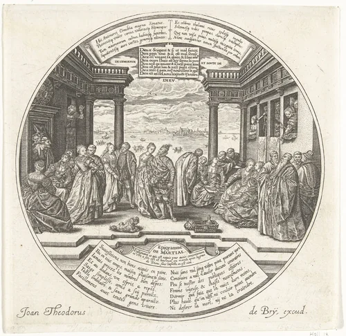 Het Venetiaanse Bal of de bruiloft van Antenor by Johann Theodor de Bry, print, 1584-1623