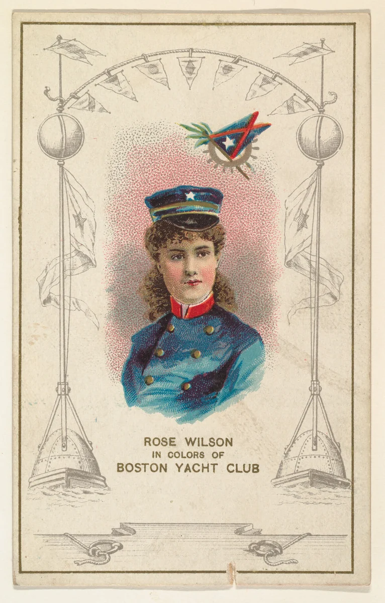 Rose Wilson in Colors of the Boston Yacht Club, from the Yacht Colors of the World series (N140) issued by Duke Sons & Co. to promote Honest Long Cut Tobacco by W. Duke, Sons & Co., print, 1890