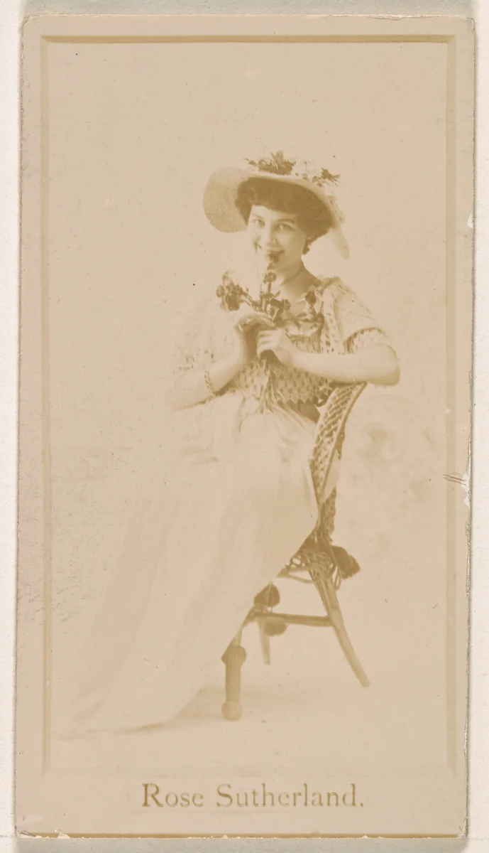 Miss Rose Sutherland, from the Actresses series (N245) issued by Kinney Brothers to promote Sweet Caporal Cigarettes by Kinney Brothers Tobacco Company, photograph, 1890